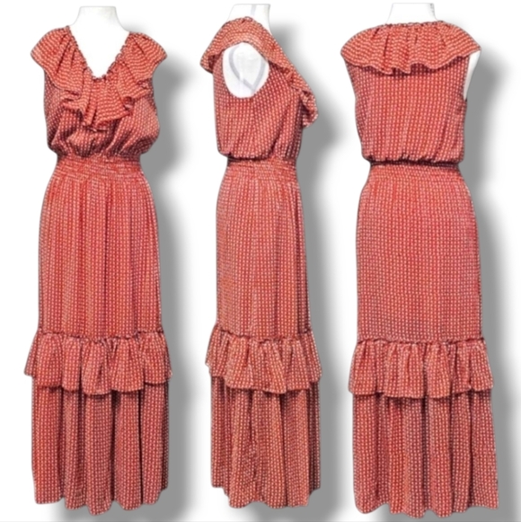 MAX STUDIO | TIRED RUFFLE SLEEVLESS DRESS - Picture 2 of 16